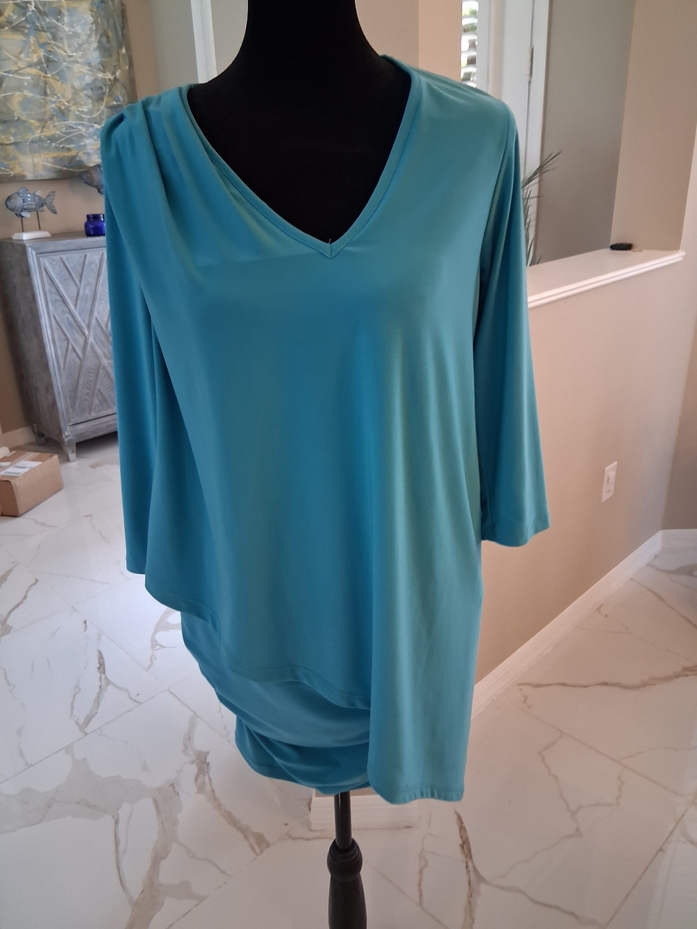 Last Tango Teal V-Neck Tunic Top